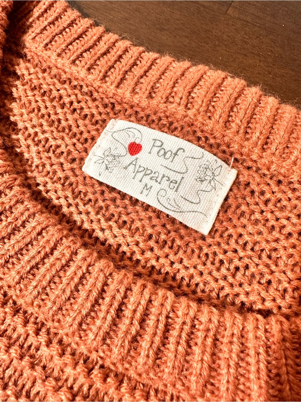 Poof! Rust Button-Shoulder Crewneck Sweater - Picture 10 of 11